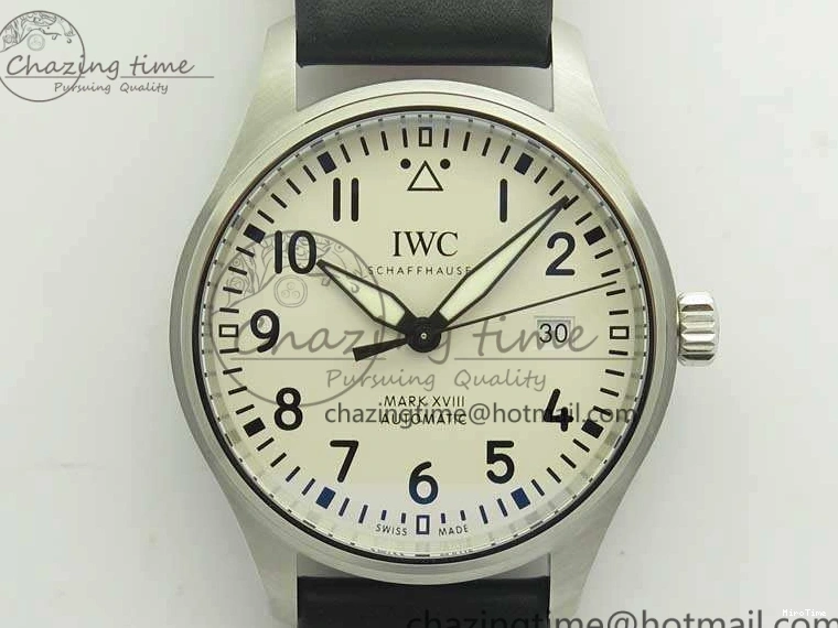 MIROTIME 0328 Efficient Mark XVIII Le Petit Prince IW327001 SS MKS 1:1 Best Edition White Dial On Leather Strap MIYOTA9015 V 7220